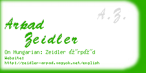 arpad zeidler business card